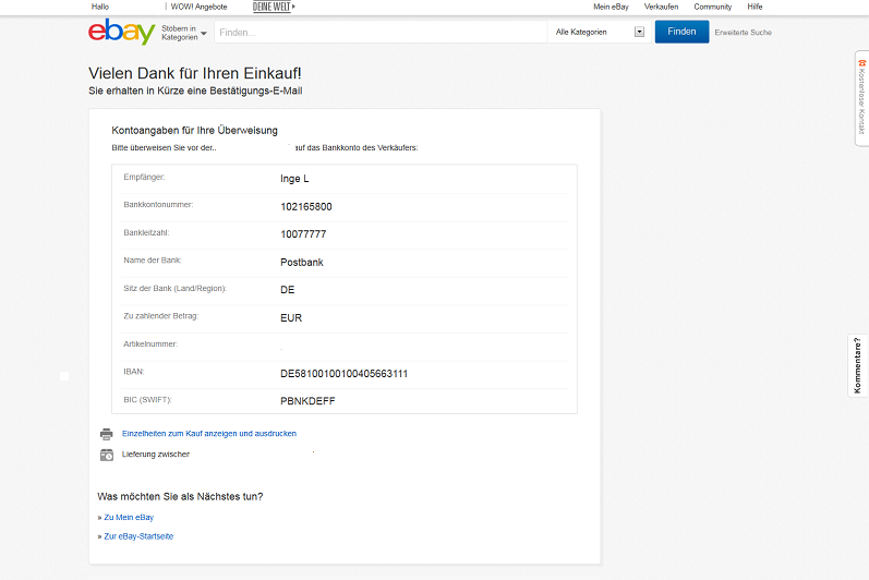 Auf Betruger Reingefallen Uberweisung Nicht Mehr Stornierbar Ebay Fuchs Marti Recht Und Sicherheit Bei Ebay Und Online Auktionen Auktionshilfe Info Ebay Paypal Kleinanzeigen