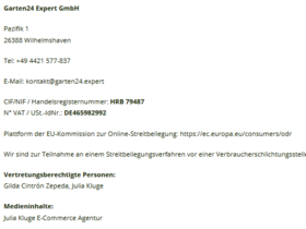 Fakeshop Garten24 Expert Garten24 Expert Gmbh Pazifik 1 26388 Wilhelmshaven 49 4421 577 837 Kontakt Garten24 Expert De465982992 Fake Shop Betrug Online Shops Auktionshilfe Info Ebay Paypal Kleinanzeigen